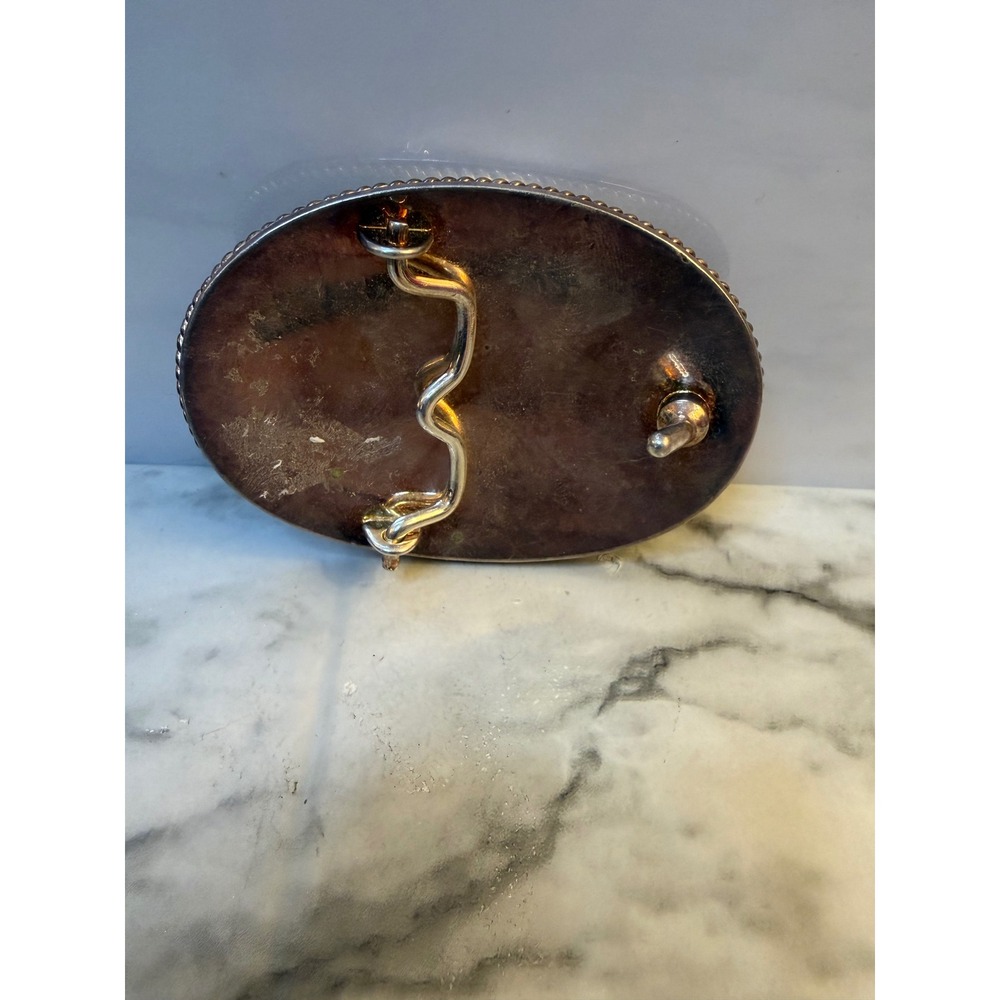 Vintage Montana Silversmiths Silver Plated Native American Chief Belt Buckle - Picture 5 of 5